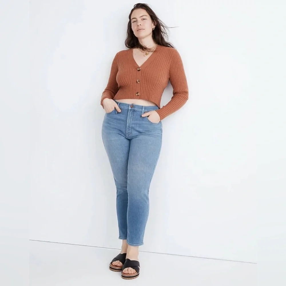 Madewell Rust Ribbed Cardigan - Picture 2 of 8